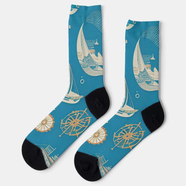 Old vintage World map by CallisC Socks (Left)