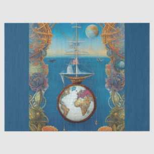 Old vintage World map by CallisC Tissue Paper