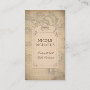 Old Vintage World Map Traveler Adventure Business Card