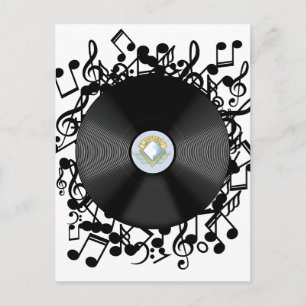 Old Vinyl Record and musical notes