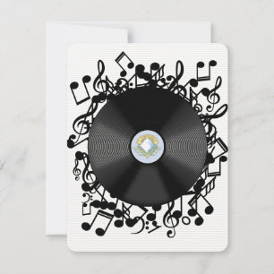 Old Vinyl Record and musical notes
