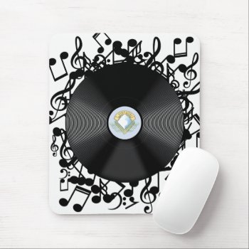 Old Vinyl Record And Musical Notes Mouse Pad by bartonleclaydesign at Zazzle