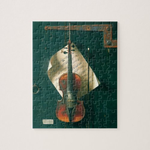 Old Violin Still Life by William Michael Harnett Jigsaw Puzzle