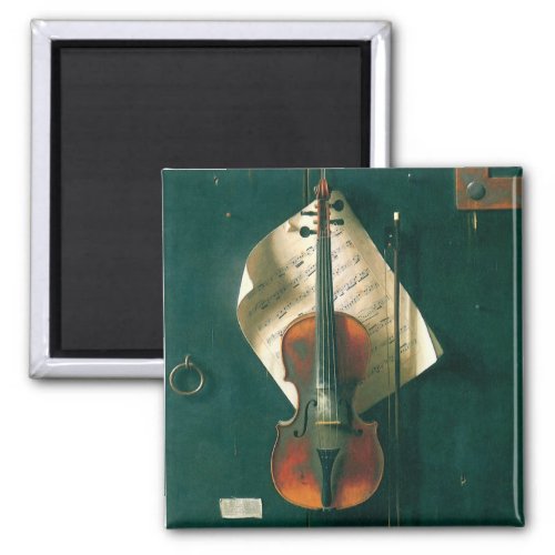 Old Violin Still Life by William Michael Harnett Magnet