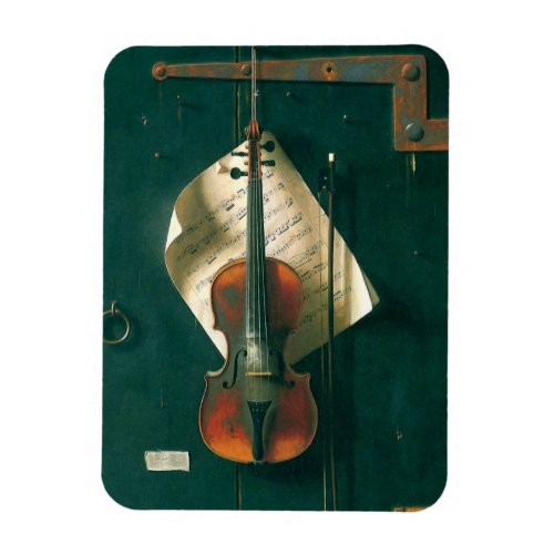 Old Violin Still Life by William Michael Harnett Magnet