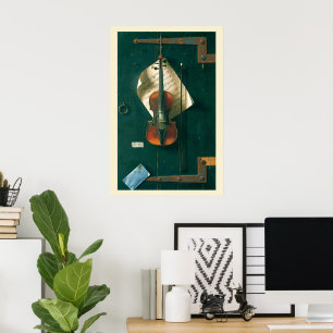 Old Violin Still Life by William Michael Harnett Poster