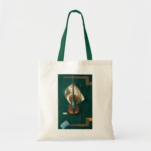 Old Violin Still Life by William Michael Harnett Tote Bag (Front)