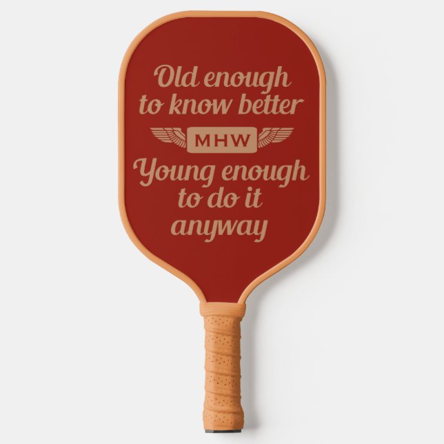 Old vs. Young custom monogram Pickleball Paddle (Front)