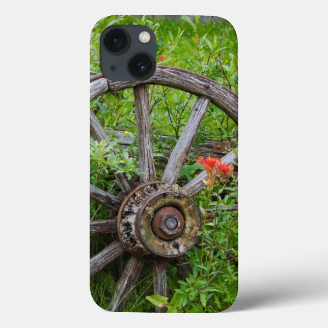 Old wagon wheel in historic old gold town 3 Case-Mate iPhone case (Back)