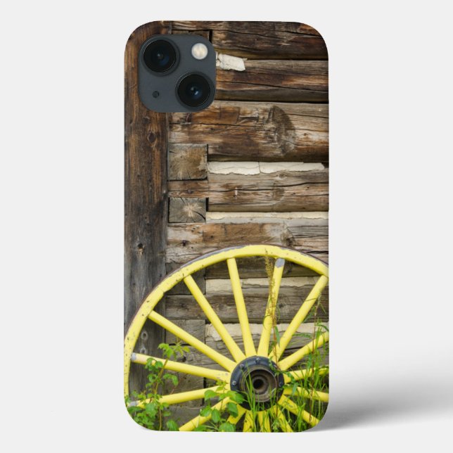 Old wagon wheel in historic old gold town Case-Mate iPhone case (Back)