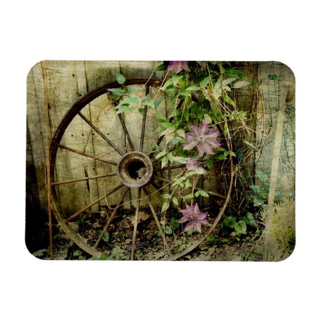 Old wagon wheel magnet (Horizontal)