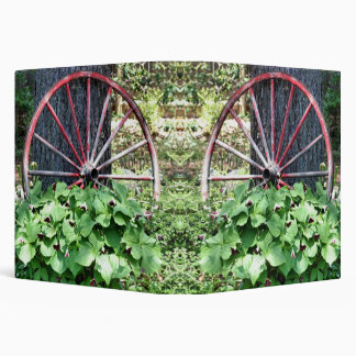 Old Wagon Wheel Trillium Flower Garden 3 Ring Binder