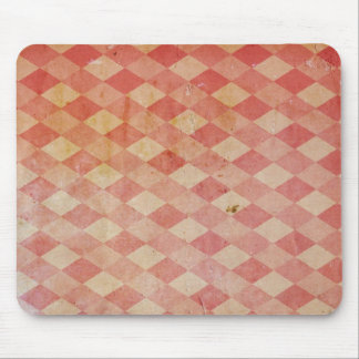 Old wallpaper red diamond pattern, retro design mouse pad