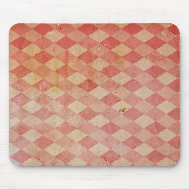 Old wallpaper red diamond pattern, retro design mouse pad (Front)