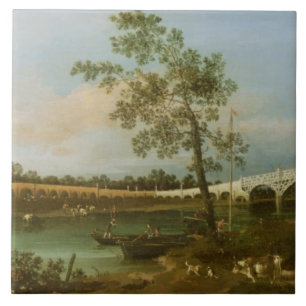 Old Walton's Bridge, 1755 (oil on canvas) Ceramic Tile