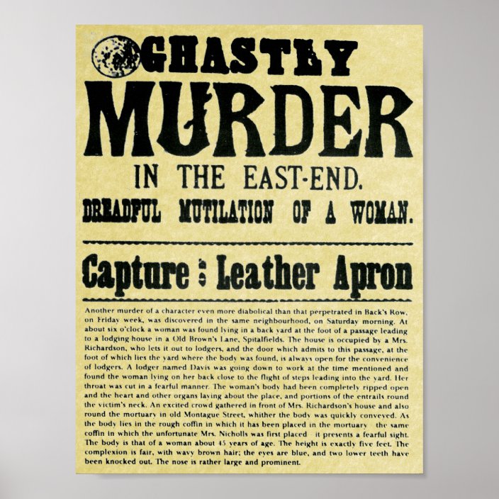 old wanted poster ghastly murder replica from 1888 | Zazzle.com