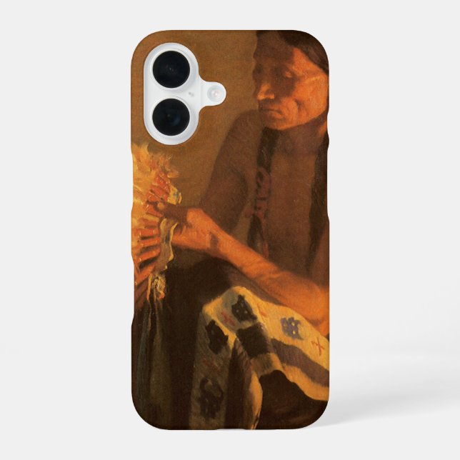 Old War Bonnet by Joseph Henry Sharp Iphone Case (Back)