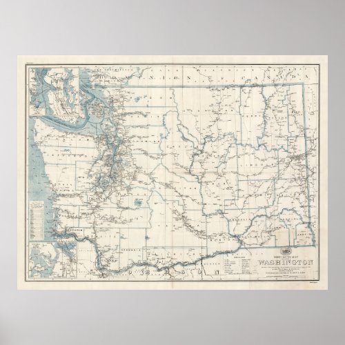 Old Washington State Map 1925  Poster