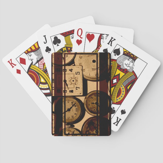 Old Watch Triptych Poker Cards (Back)