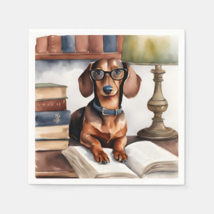 Old Watercolor Dachshund Napkins