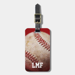 Old Weathered Baseball Luggage Tag