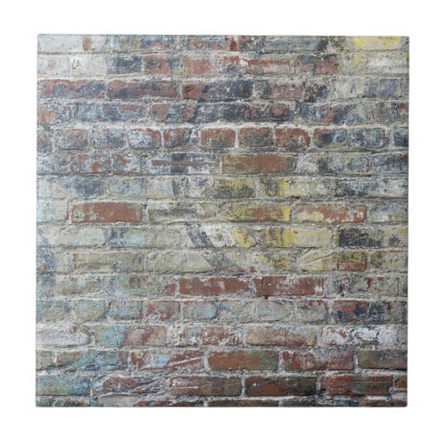Old Weathered Brick Wall Texture Tile