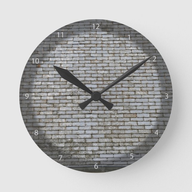 Old Weathered Gray Slate Tiles Roof Round Clock (Front)