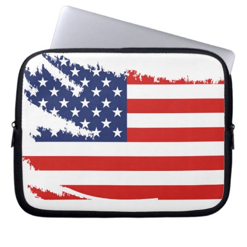 OLD WEATHERED GRUNGE STARS AND STRIPES USA FLAG   LAPTOP SLEEVE