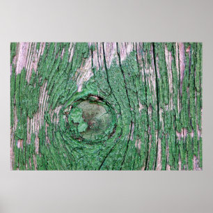 Old Weathered Painted Green Wood Background Textur Poster