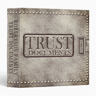 Old Weathered Vintage Look Trust Documents 3 Ring  3 Ring Binder