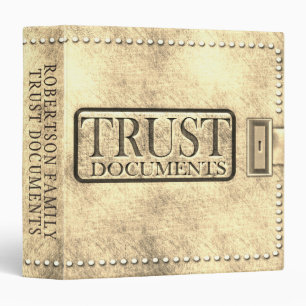 Old Weathered Vintage Look Trust Documents 3 Ring  Binder