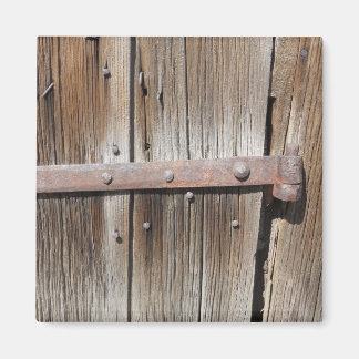 Old Weathered Wood and Rusty Metal Magnet