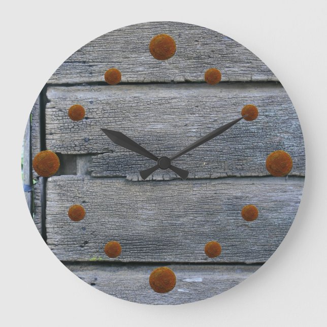 Old Weathered Wood Wall Clock (Front)