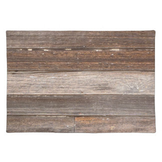 Old Weathered Wooden Exterior Wall of a Farmhouse Cloth Placemat