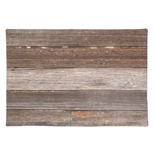 Old Weathered Wooden Exterior Wall of a Farmhouse Cloth Placemat