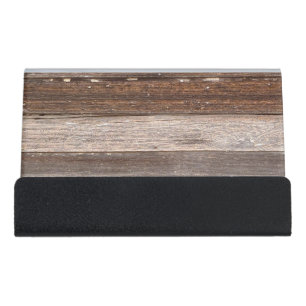 Old Weathered Wooden Exterior Wall of a Farmhouse Desk Business Card Holder