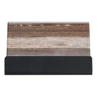 Old Weathered Wooden Exterior Wall of a Farmhouse Desk Business Card Holder