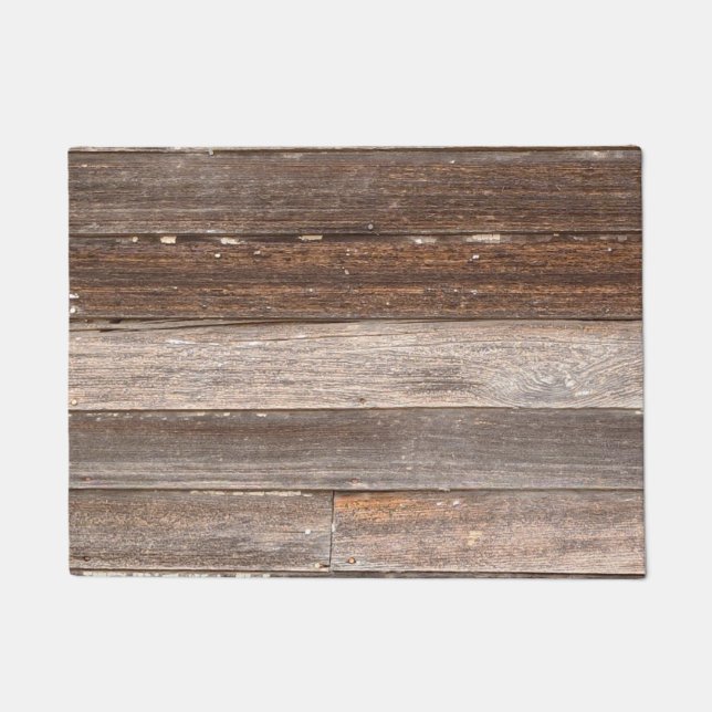 Old Weathered Wooden Exterior Wall of a Farmhouse Doormat (Front)