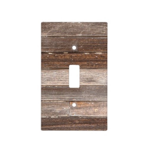 Old Weathered Wooden Exterior Wall of a Farmhouse Light Switch Cover