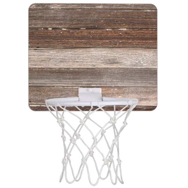 Old Weathered Wooden Exterior Wall of a Farmhouse Mini Basketball Hoop (Front)