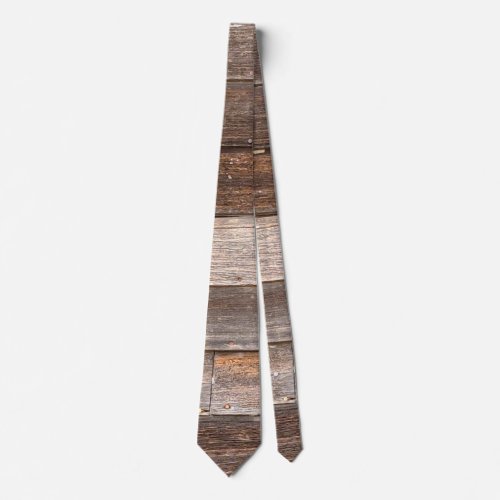 Old Weathered Wooden Exterior Wall of a Farmhouse Neck Tie