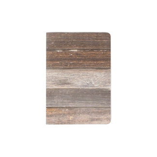 Old Weathered Wooden Exterior Wall of a Farmhouse Passport Holder