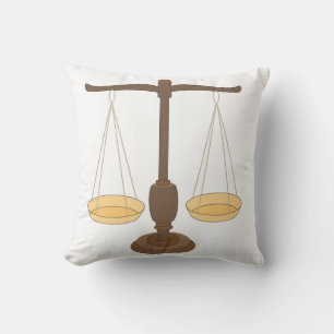 Old Weighing Scale or Balance Beam Throw Pillow