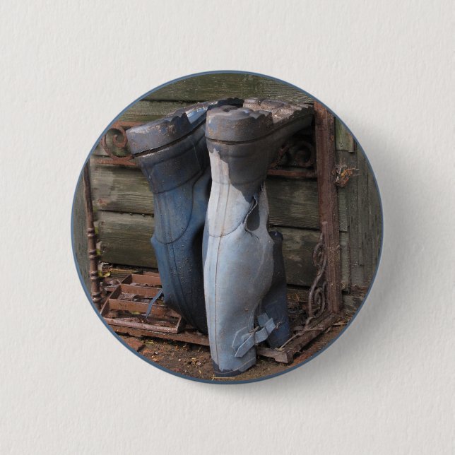 Old Wellies Pinback Button (Front)