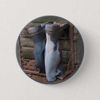 Old Wellies Pinback Button by hawkysmom at Zazzle
