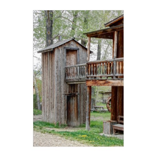 Old West 2 Story Montana Outhouse Acrylic Print