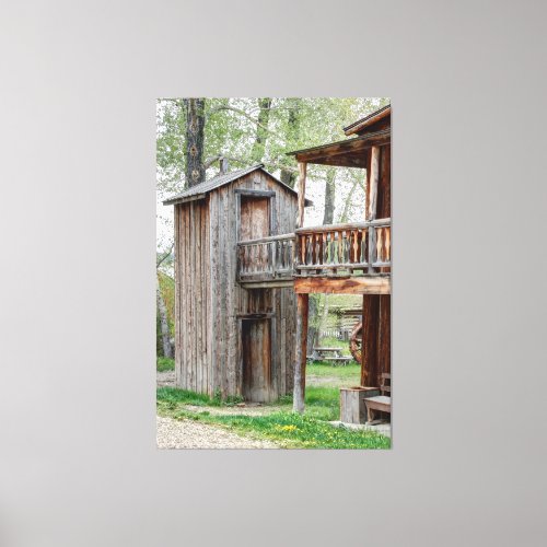 Old West 2 Story Montana Outhouse Canvas Print