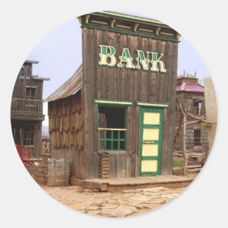 Old West Bank (Color) Classic Round Sticker