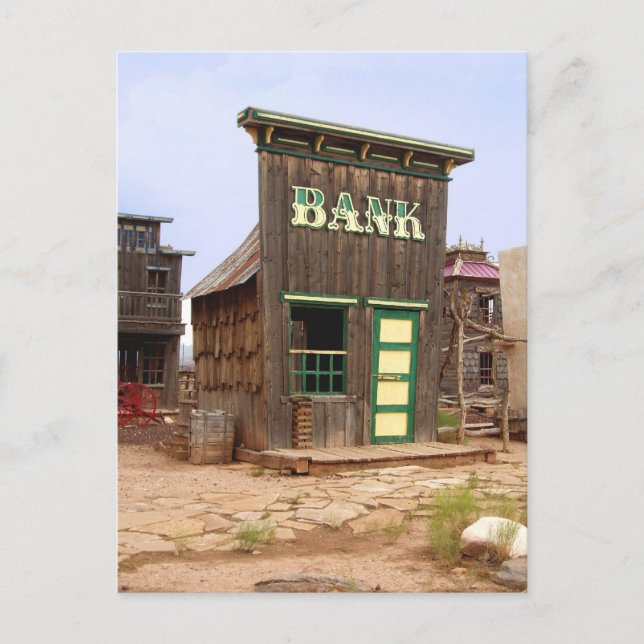 Old West Bank (Color) Postcard (Front)