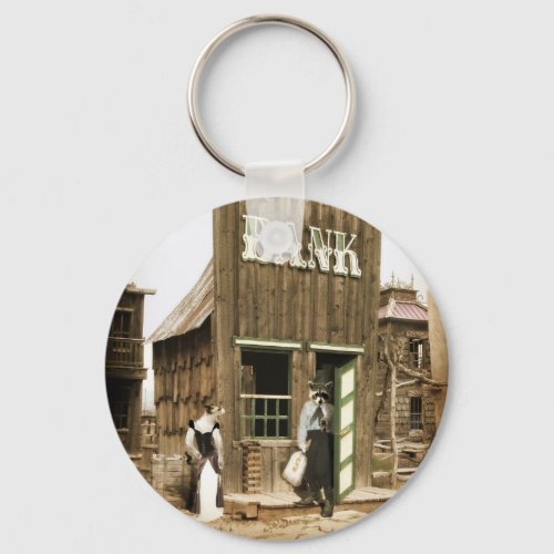 Old West Bank Keychain